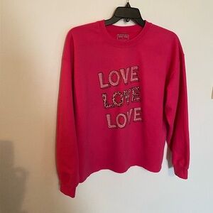 Love cheetah Graphic Pink Sweatshirt